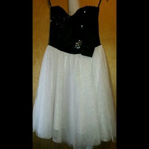 White and Black Homecoming dress