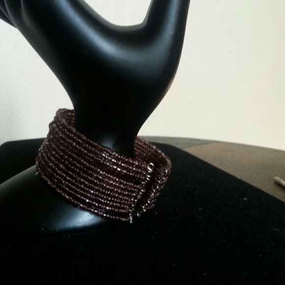 Purple beaded cuff