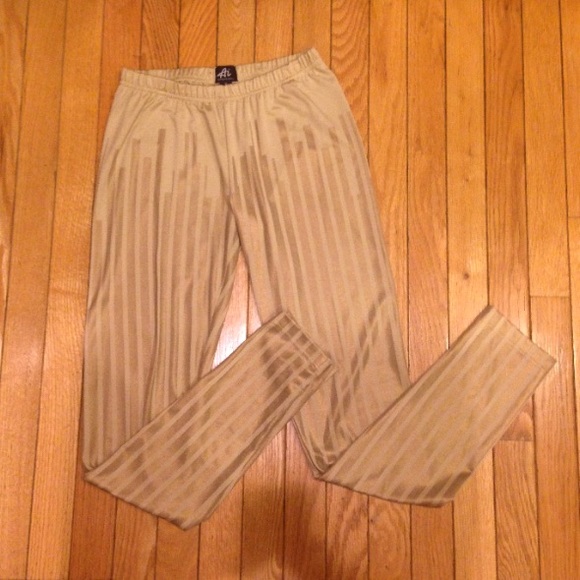 Gold Striped Leggings