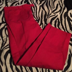 Red high waisted capris