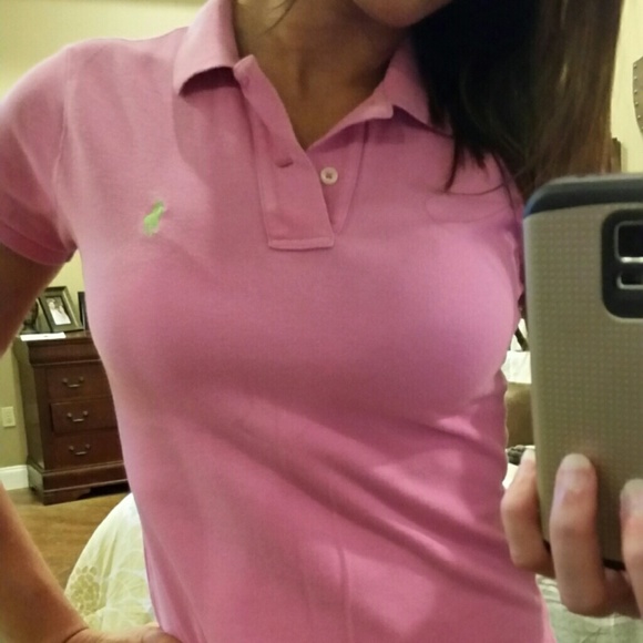 -----SOLD----Pink lime Ralph Lauren collared top