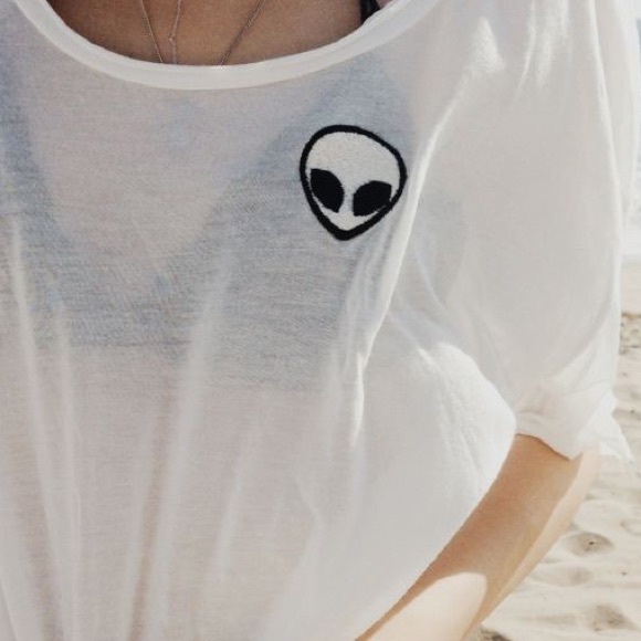 Brandy White Alien Patch Tee