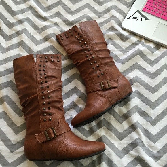 Brown Studded Boots