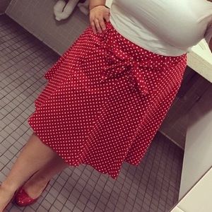 PRICE REDUCED! Red skirt with white polkadots