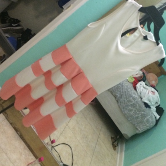 Peach & white colored dress