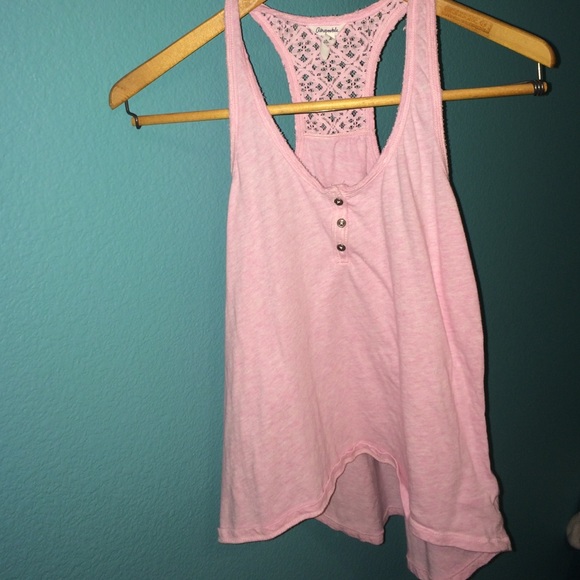 Aerpostale pink tank top! With lace racer backing