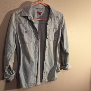 Light denim wash flannel