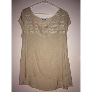 Embroidered High-Low Top