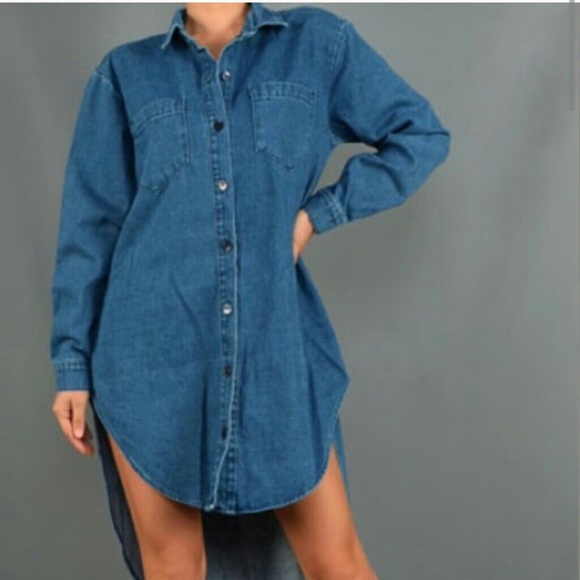 Denim shirt dress