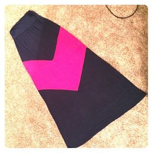 Navy blue and pink maxi skirt!