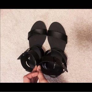 Black strap sandals