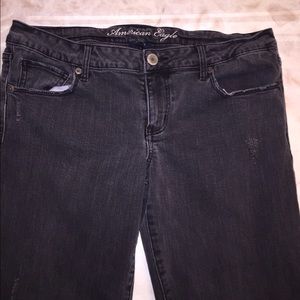 Black Distressed Skinny Jeans