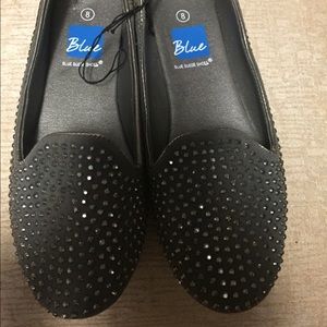 Grey sliver studded flats