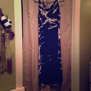 Blue tie-die maxi dress