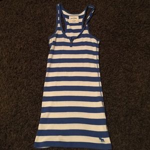 Blue and white striped tank top