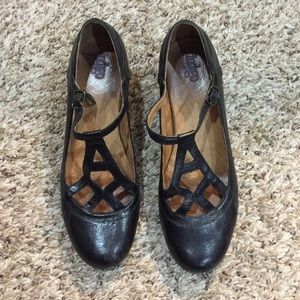1 1/2 inch black leather heels from Clarks