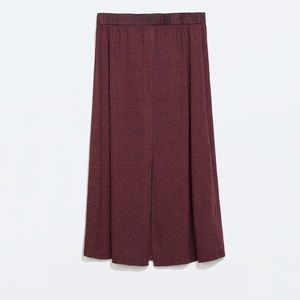 Zara Knit Burgundy Skirt