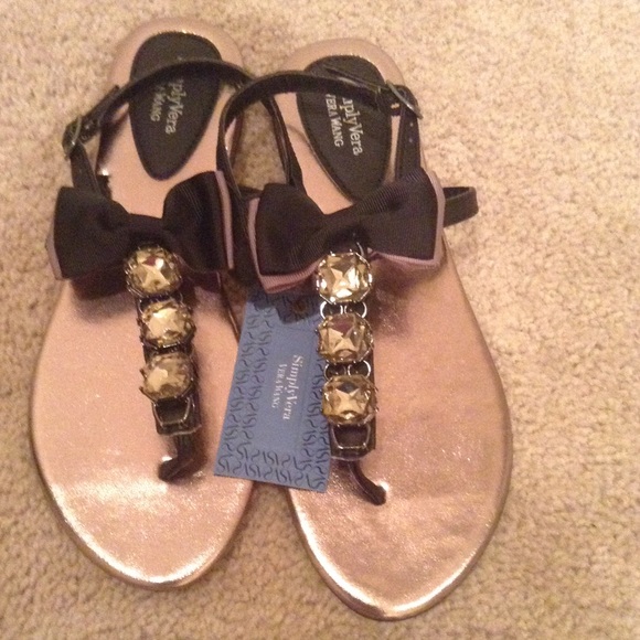 Simply Vera Vera Wang Shoes - Vera Wang Black Rhinestone Sandals (NWOT)