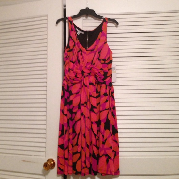 Maggy London Geometric Print Dress Size 14 NWT