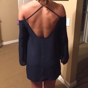 Navy Blue open back dress