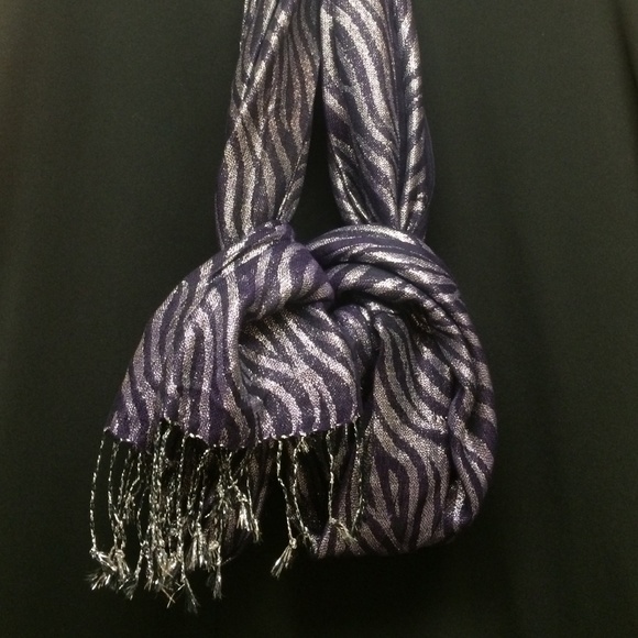 Purple and Silver Pashmina