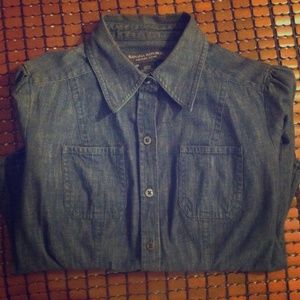 Banana Republic navy denim shirt button down XS