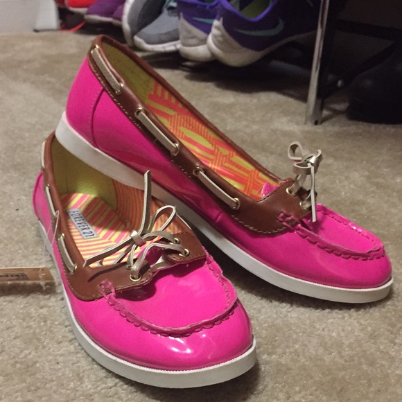 Forever 21 Shoes F2 Hot Pink Boat Shoes Poshmark