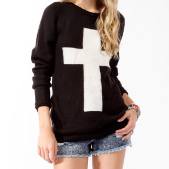 Black cross sweater