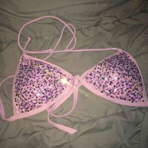purple sequin bikini top from PINK