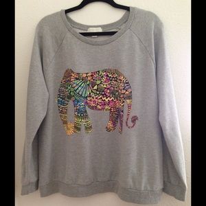 Oversized tribal elephant sweater