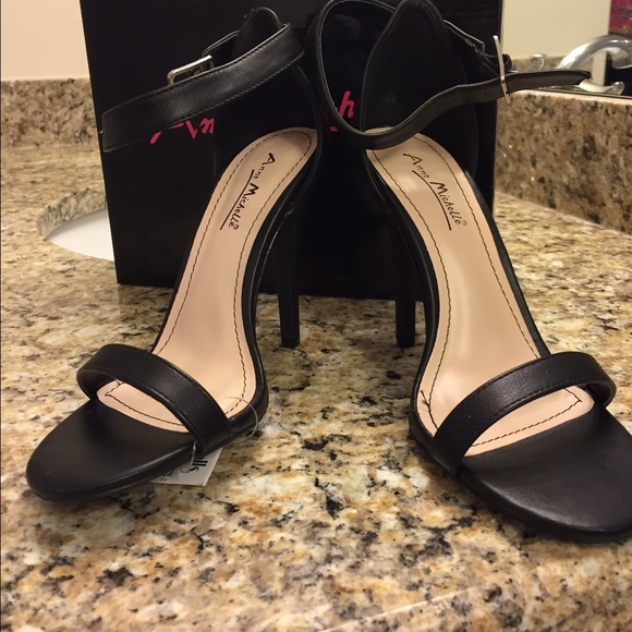 NEW! Ankle Strap Black Heels