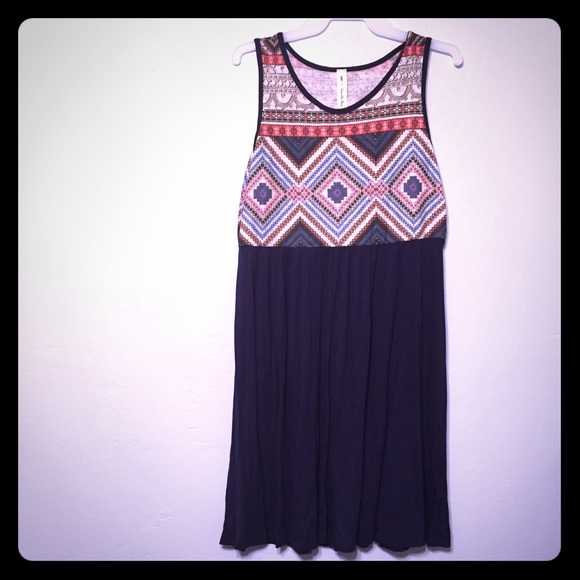 Dresses & Skirts - The Maria Aztec & Navy Sleeveless Print Dress