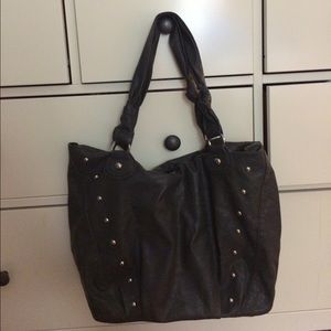 Grey studded purse