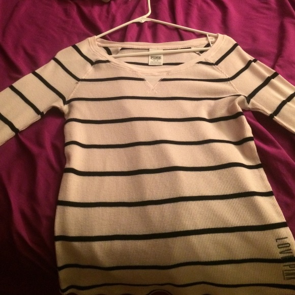 ROSY PINK STRIPED long sleeved T-shirt. MUST HAVE! - Picture 1 of 1
