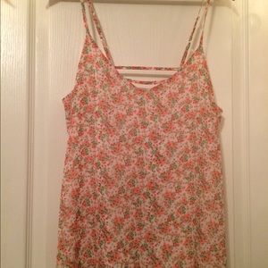 Pink Floral Cut Out Tank
