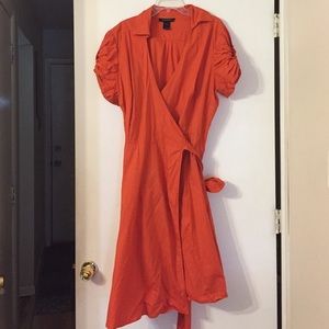 Unique Ashley Stewart Orange Wrap Dress Size 18