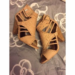 Nude/Light Tan Gladiator Heels (Bakers Shoes)