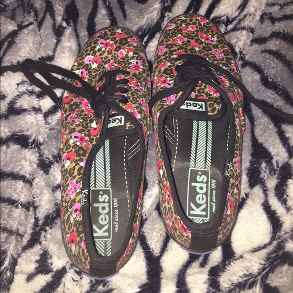 Leopard and flower print Keds