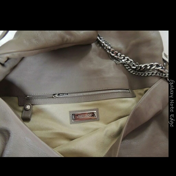 $1795 NEW JIMMY CHOO TAUPE LEATHER BIKER BAG - Picture 4 of 4