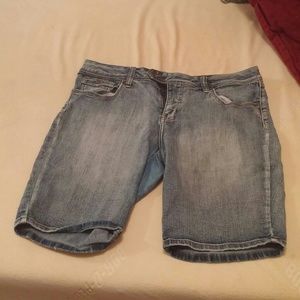 Faded denim knicker shorts