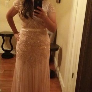 Blush Cap Sleeve Embellished Bridesmaid dress