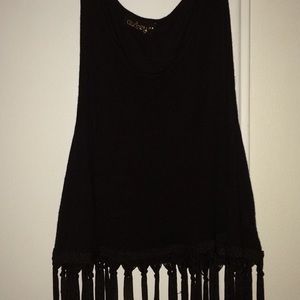 Black Crop Top w/ Fringe