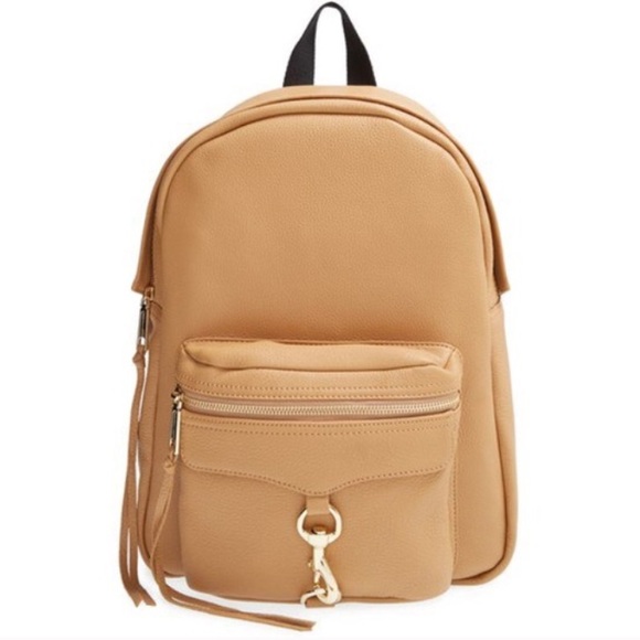 Handbags - Camel Color Faux Leather Full Size Backpack
