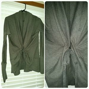 Grey tie front cardigan