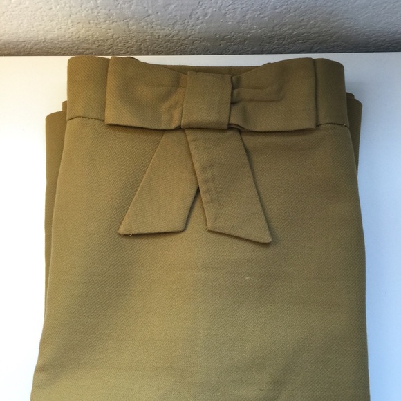 J. Crew Olive Bow Skirt