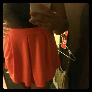 Love Fire Orange Pleated Circle Skirt