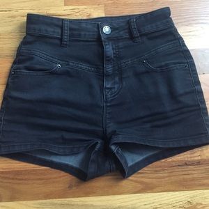 BDG Faded Black High Waisted Shorts
