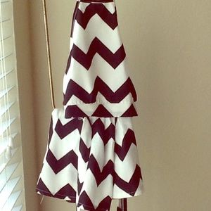 NWOT crop top w/ matching high waisted skirt