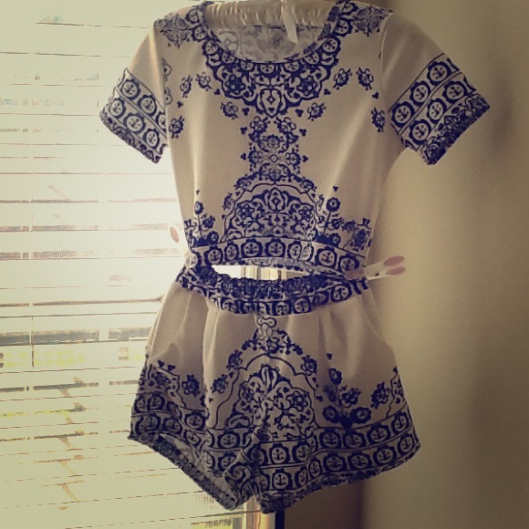 Crop top with matching shorts