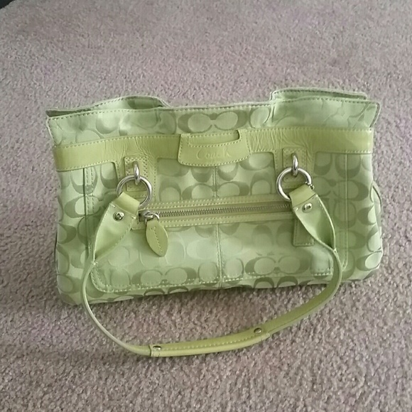 Lime green coach purse